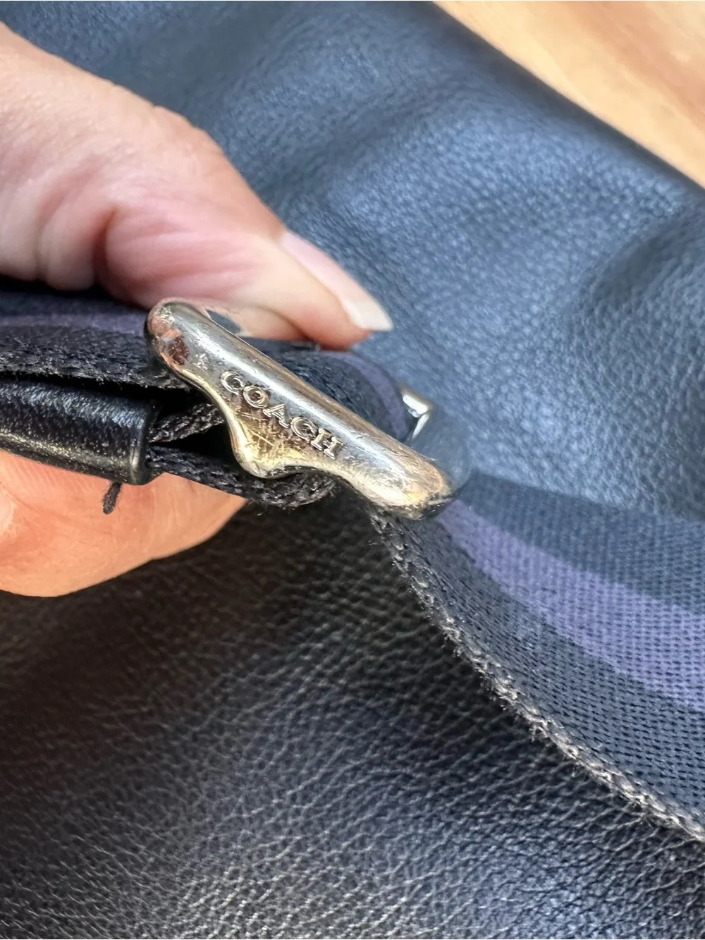 Coach Black Pebbled Leather Messenger Bag